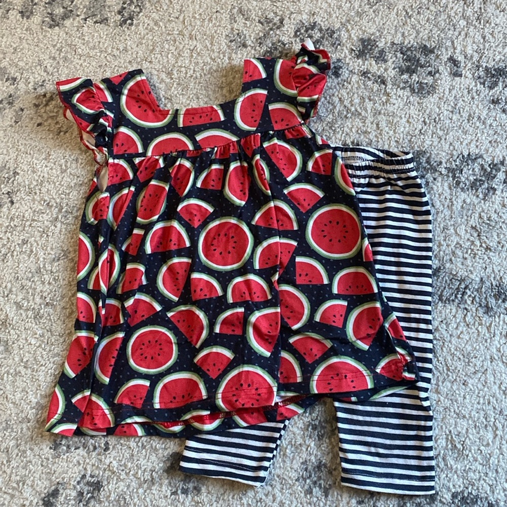Pete and Lucy watermelon stripe tank top Capri set